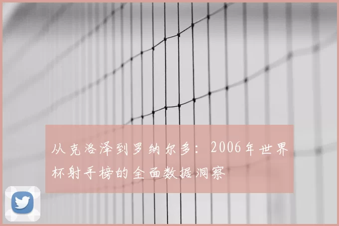 从克洛泽到罗纳尔多：2006年世界杯射手榜的全面数据洞察